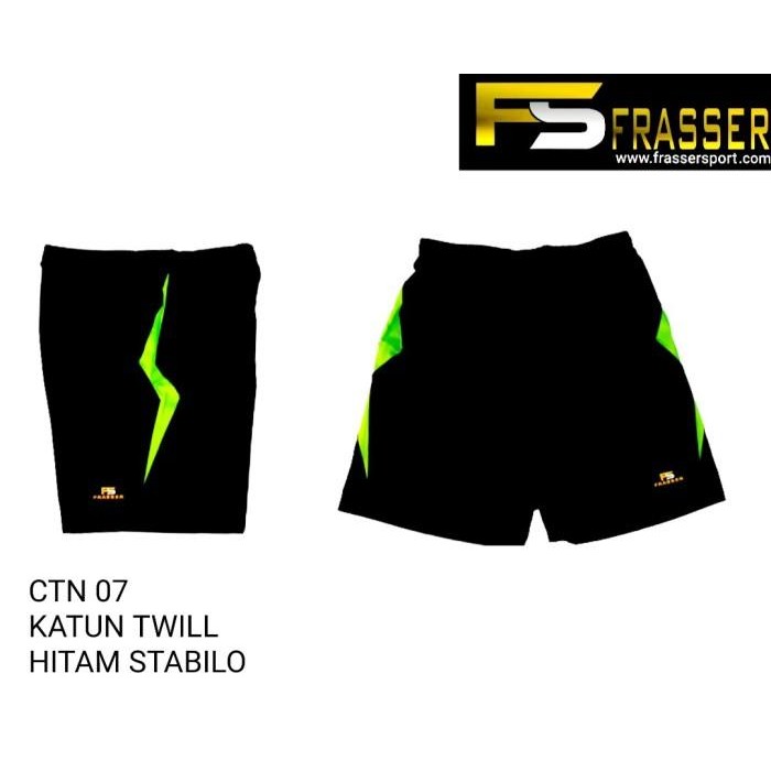 celana olahraga pendek frasser ctn 07 hitam stabilo