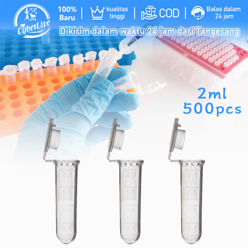 Promo 6.6 PCR Tube 500pcs Eppendorf Tube 2ml Centrifuge Tube Sample Cup