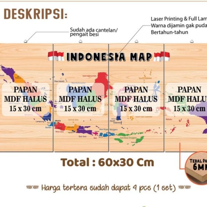 Peta Indonesia Dekorasi Dinding Sekolah Kelas Rumah/ Peta Indonesia/ Hiasan Dinding/ Pajangan