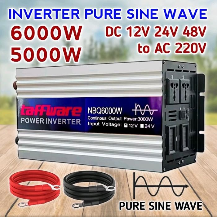 Inverter DC to AC 6000 Watt Pure Sine Wave DC 12V 24V 48V ke AC 220V