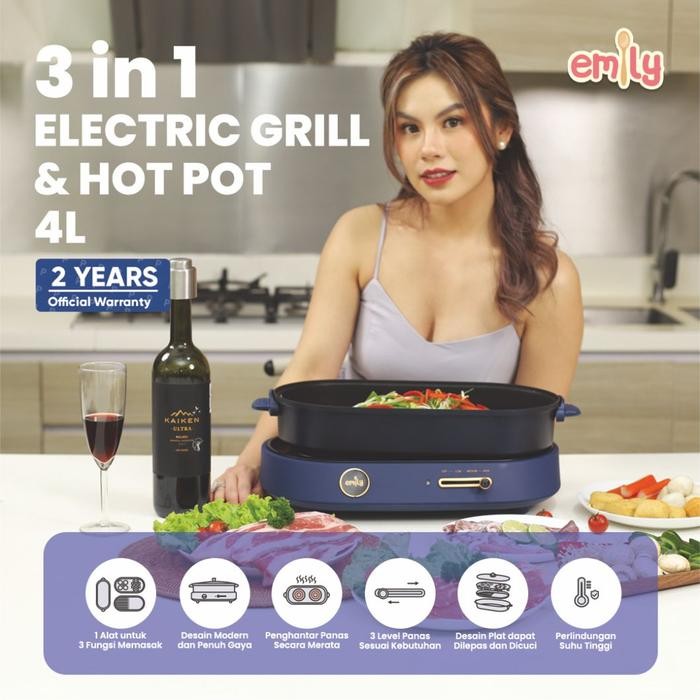 

ASLI 3 In 1 Electric Grill and Hotpot 4L / Pemanggang Perebus Makanan READY STOCK