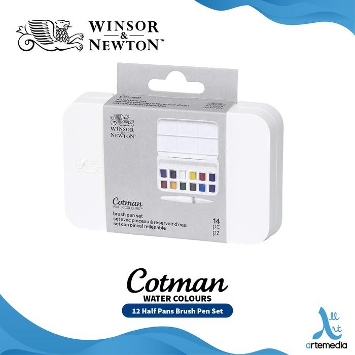 

Artemedia - Cat Air Winsor & Newton Cotman Watercolor 12 Half Pan Brush Pen Set