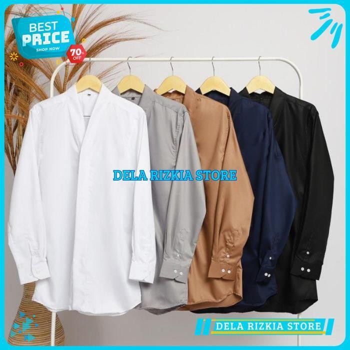 KEMEJA KIMONO MUSLIM PRIA KATUN BASIC S-7XL / KEMEJA KIMONO MUSLIM PRIA KATUN BASIC S-7XL BEST