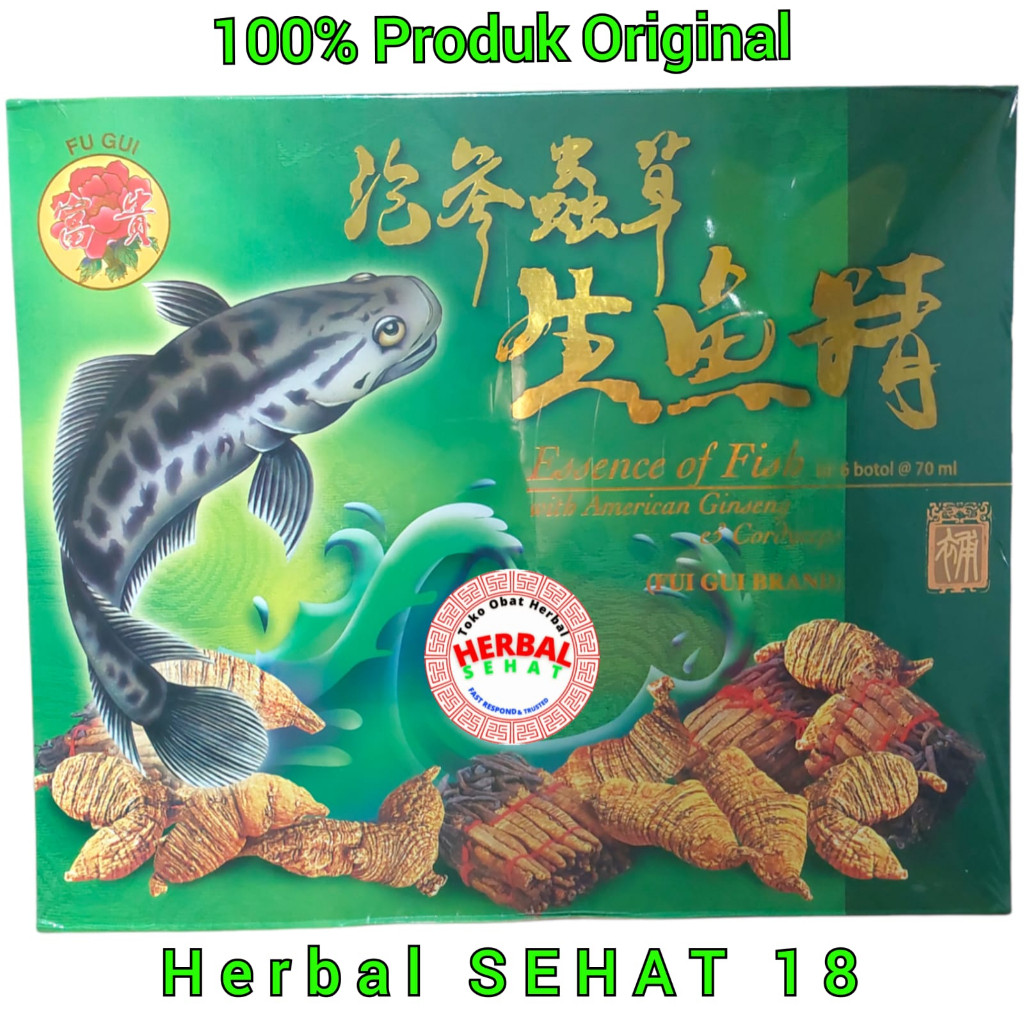 

Essence Of Fish With American Ginseng & Cordyeps Fu Gui Brand 6 Botol 70 mL Sheng Yu Jing Fugui