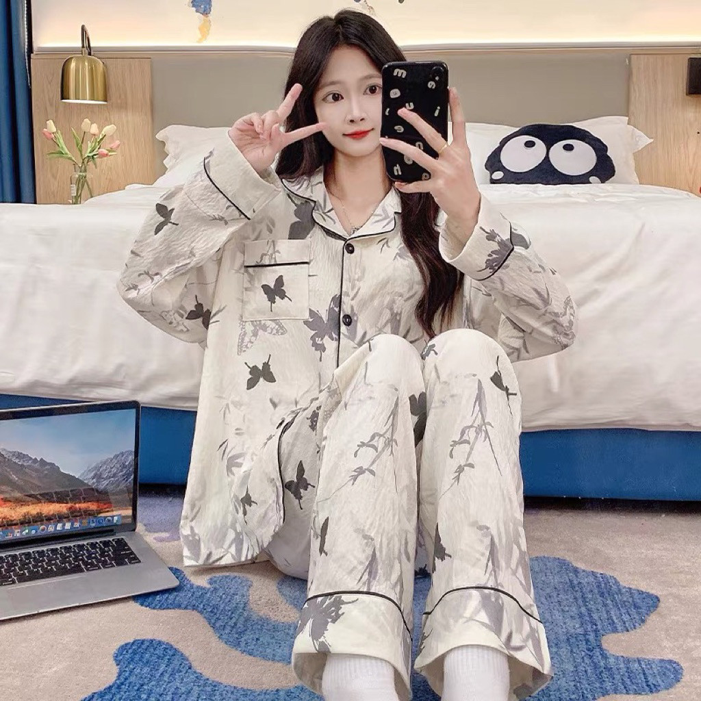JC- Set Piyama Kerah Babydoll PREMIUM PP / Piyama Baju Tidur Wanita Muslimah Terbaru / Stelan Piyama