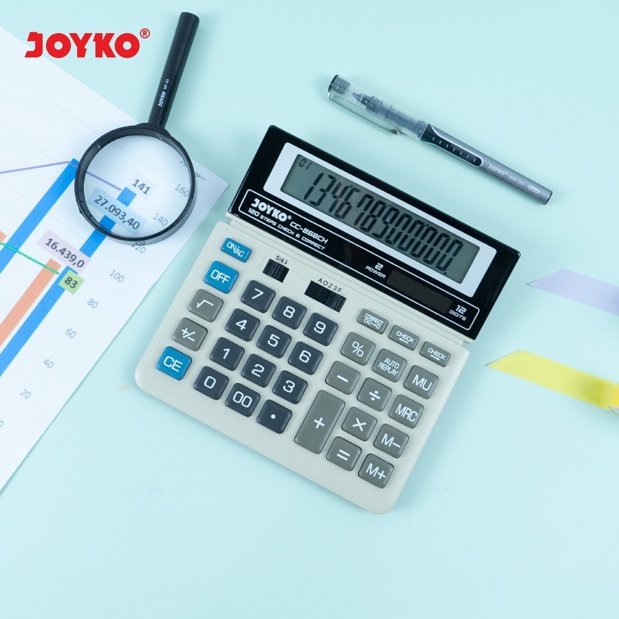 

JOYKO CALCULATOR/KALKULATOR CC-868CH 12 DIGITS CHECK CORRECT AUTO REPLAY