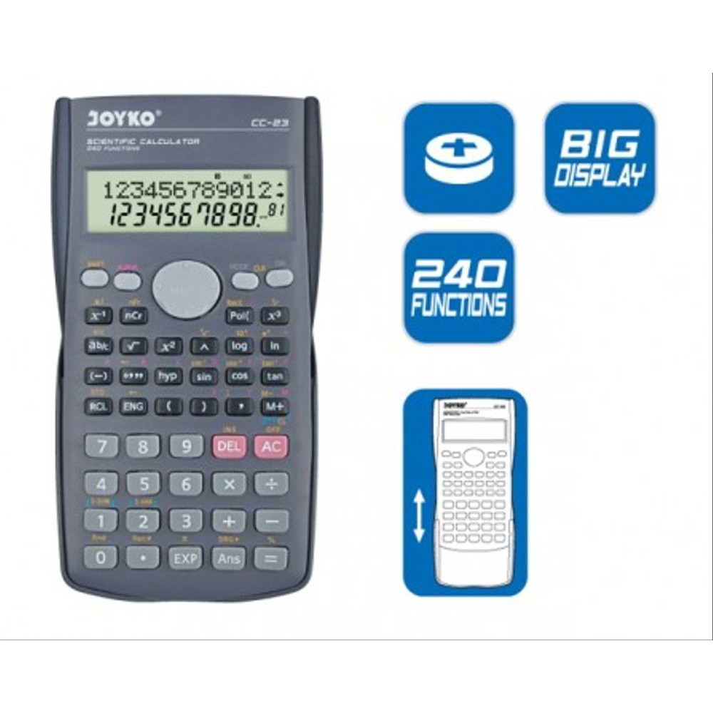 

Joyko Calculator CC-23 Scientific Kalkulator Ilmiah 240 Functions CC23