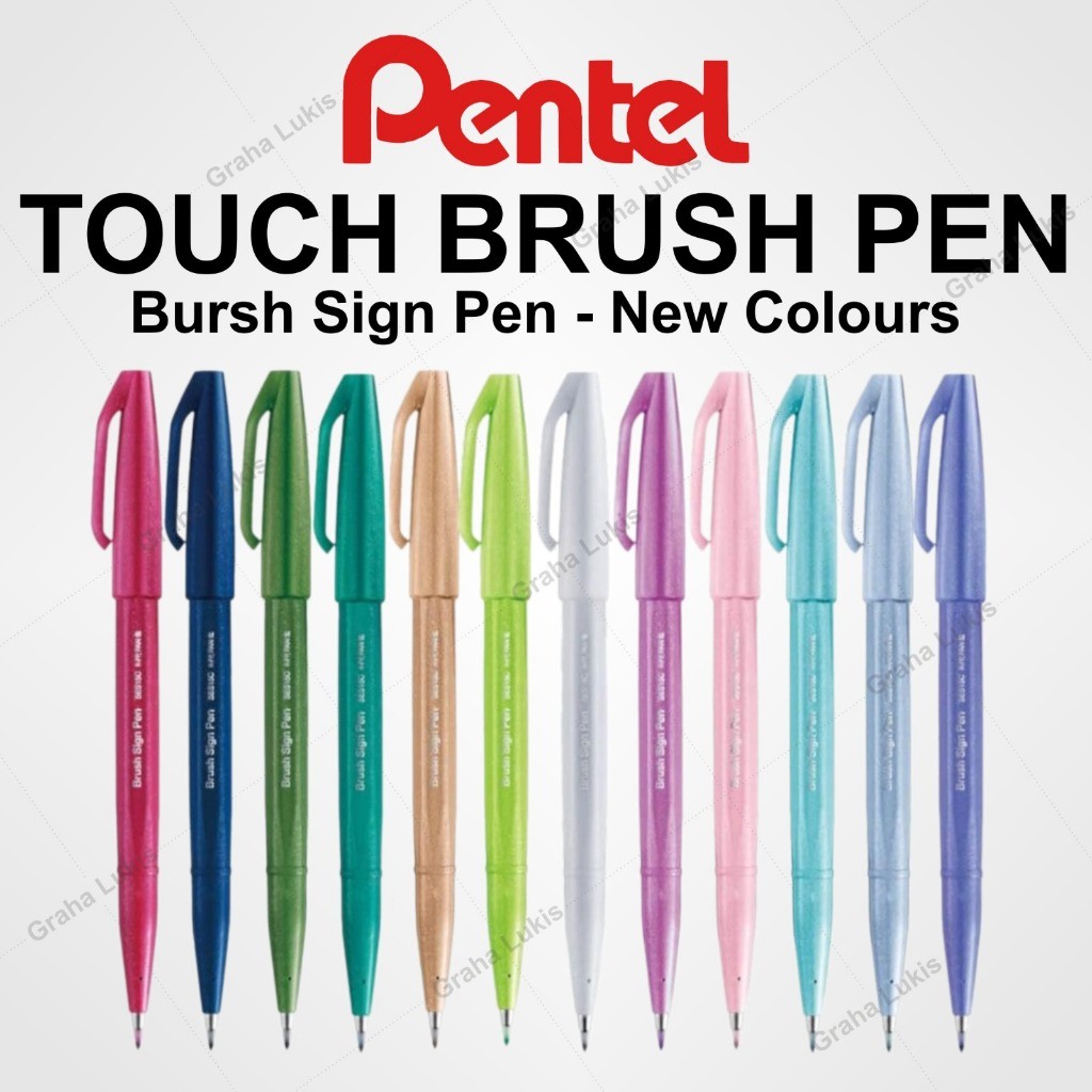 

Pentel Touch Brush Pen New Colours/ Pentel Touch Brush Pen Warna Baru