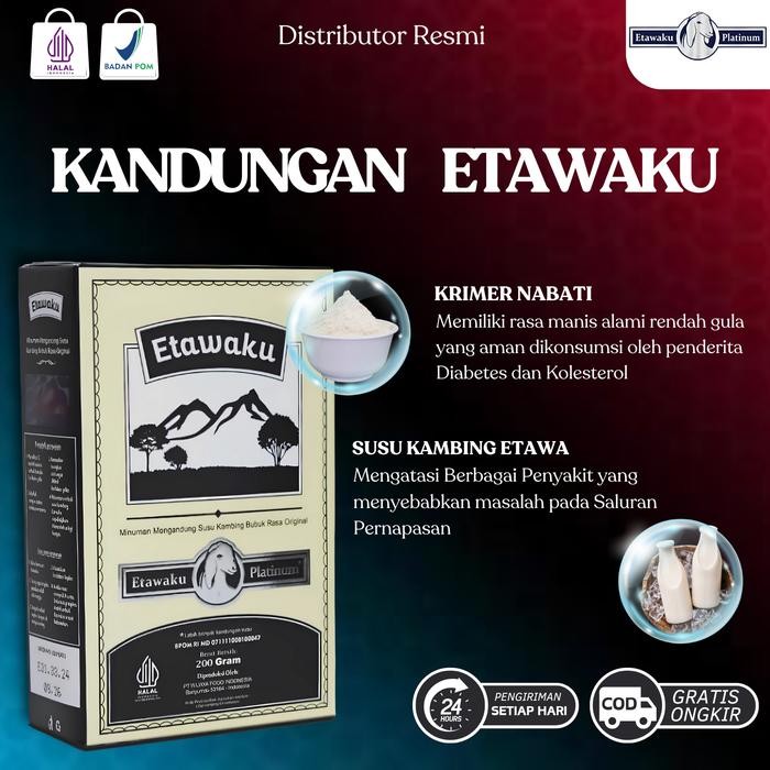 

BARANG TERLARIS ETAWAKU - Susu Kambing Etawa Pelega Pernapasan Bebas Asma Milk