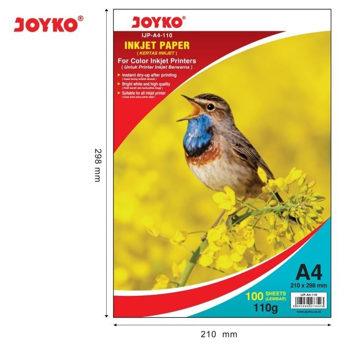 

Inkjet Paper Kertas Inkjet Joyko Ijp-A4-110 100 Sheets Lembar