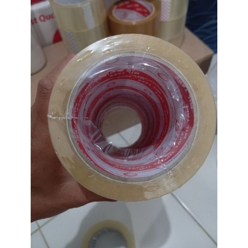 

Lakban 45mm 100yard ekonomis 1slop isi 6pcs