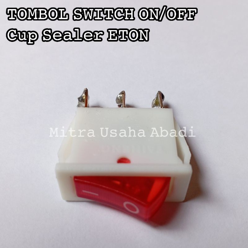 Tombol Saklar On/Off Mesin press Cup sealer ETON warna putih Taiheng