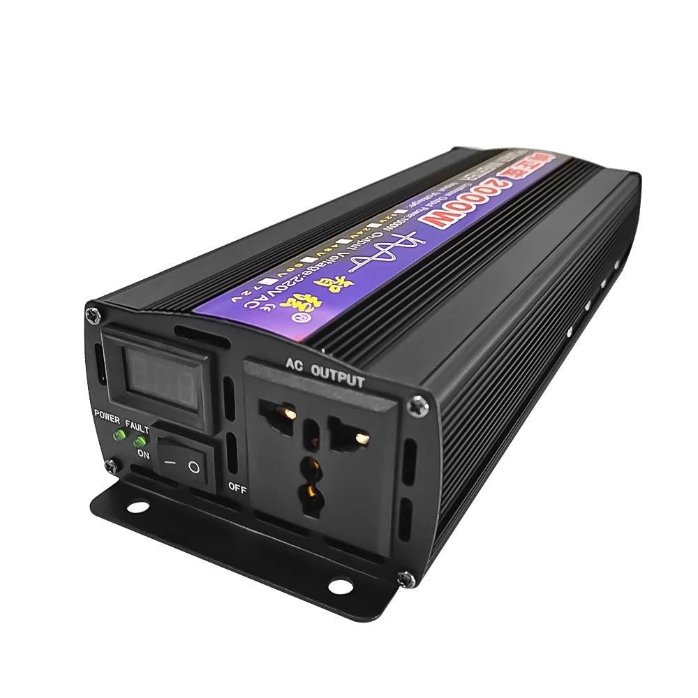 SUNYIMA 2000 Watt Power Inverter Mobil 12V 24V DC ke AC 2000W 1600W PSW Pure Sine Wave Solar Panel