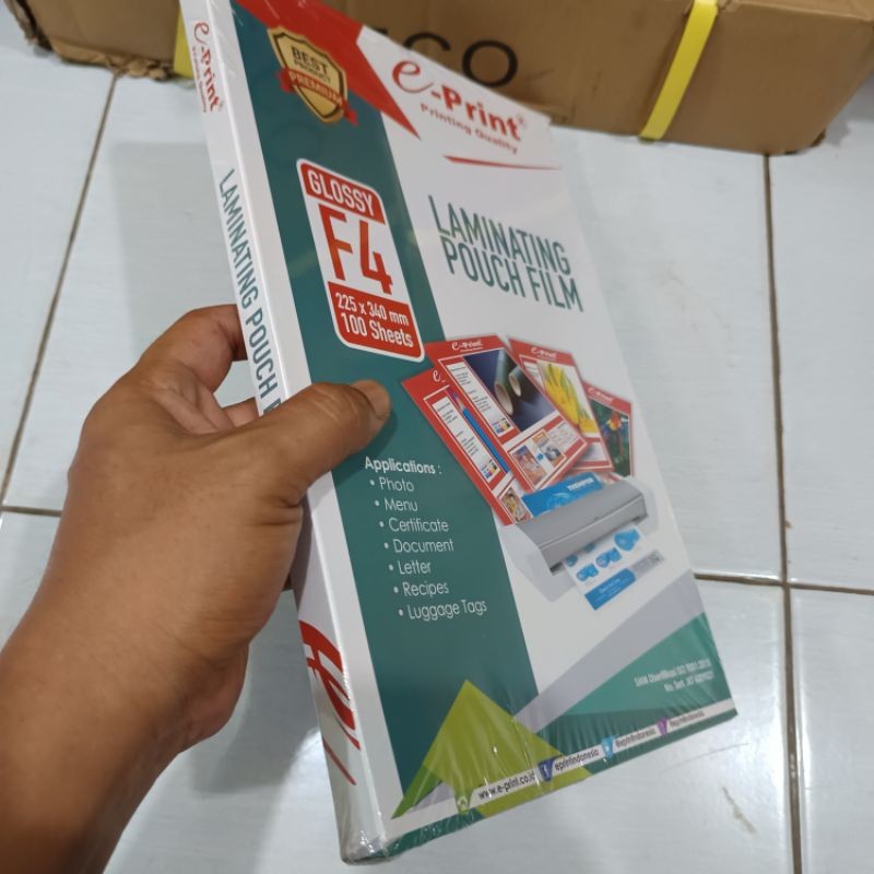 

1 Pak Laminating F4 Dan A4 Eprint 100 Micron (100 Sheet)