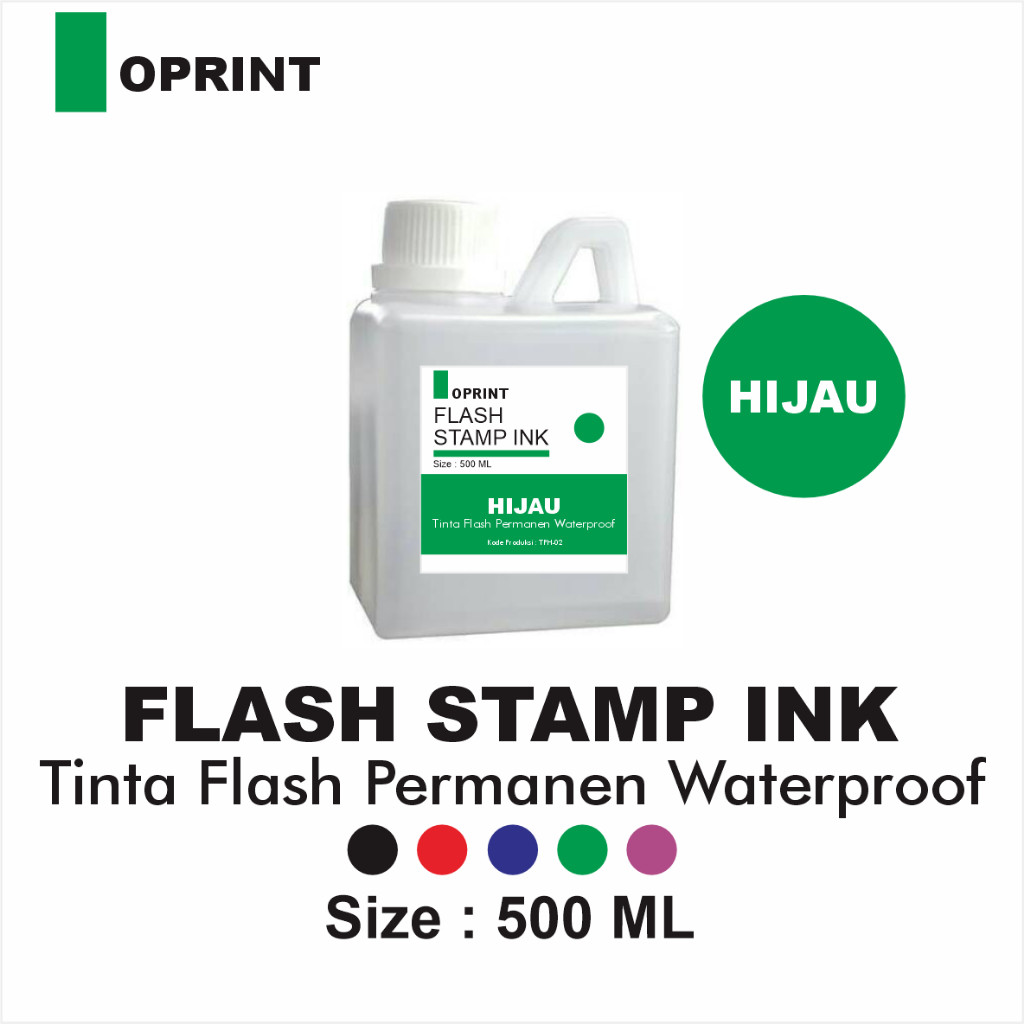

Tinta Stempel Flash PLASTIK Permanen Waterproof 500 ml