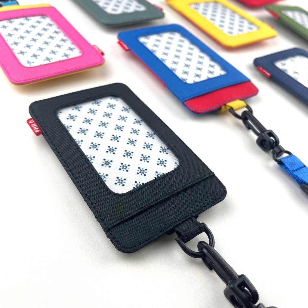 

ID card holder dompet gantung name tag kartu lanyard kantor kain polos