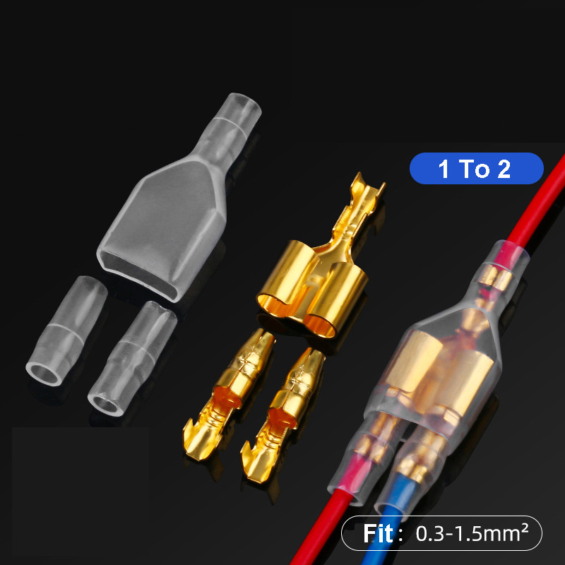 120pcs/Set Konektor Terminal Kabel Listrik Male & Female Kuningan Terminal Kabel Ring Lug Terminal