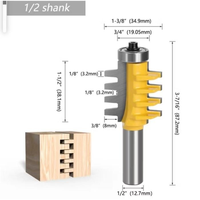 Router Bit Cone Tenon Mata Router Besar Glue Joint Router Bit Cone Ten