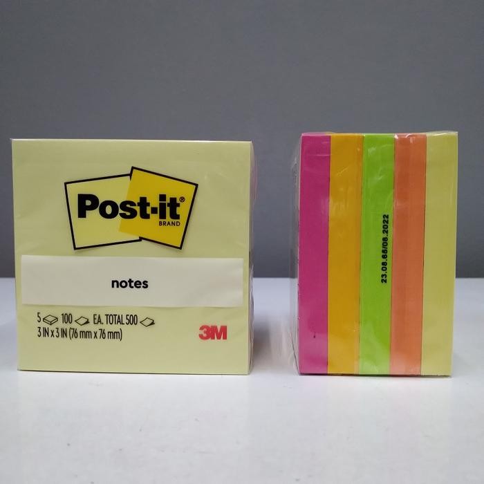 

3M Post It Super Sticky Notes 654-5Asst 3 Inch X 3 Inch