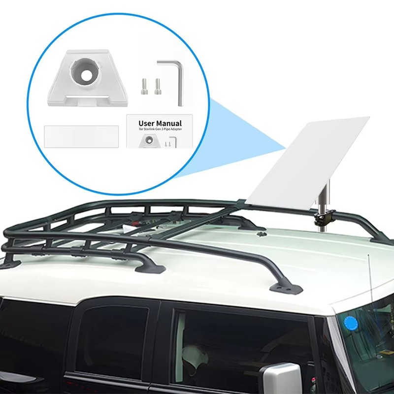 ABRU-For Starlink Gen 3 Pipe Adapter Roof Mounting Pole Pipe Connectors Satellite Bracket Roof Mount