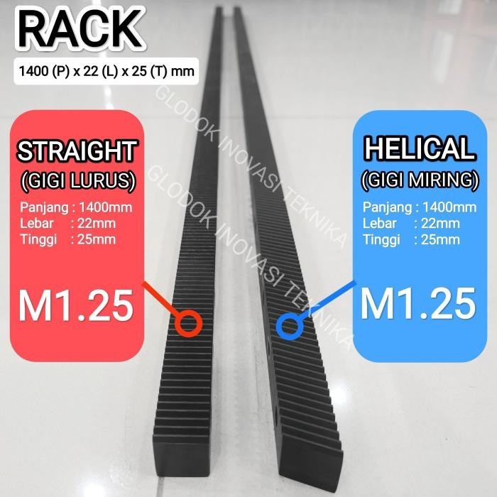 batang rel guide helical gear rack pinion 1.25 CNC Router