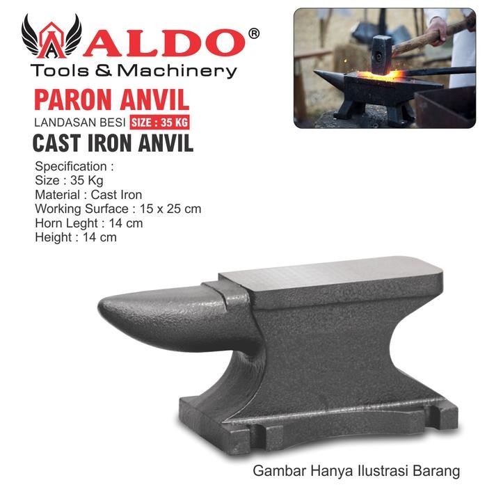 Best Seller Paron Anvil / Landasan Besi 35 Kg (75 Lbs) Aldo