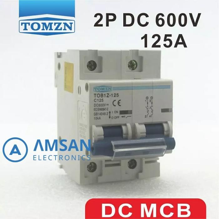 Dc Mcb Tomzn 125A Dc 600V 2P Mcb Dc Plts 2 Pole