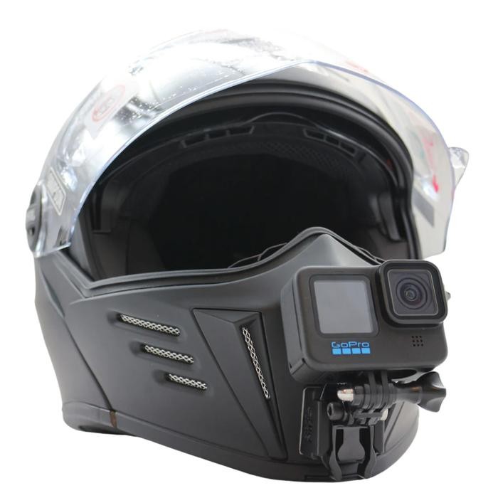 PREMIUM Adaptor Braket Mount Chin Gopro Helm Action Cam Helm Simpson Mod (Darksome) Bandit & Ghost