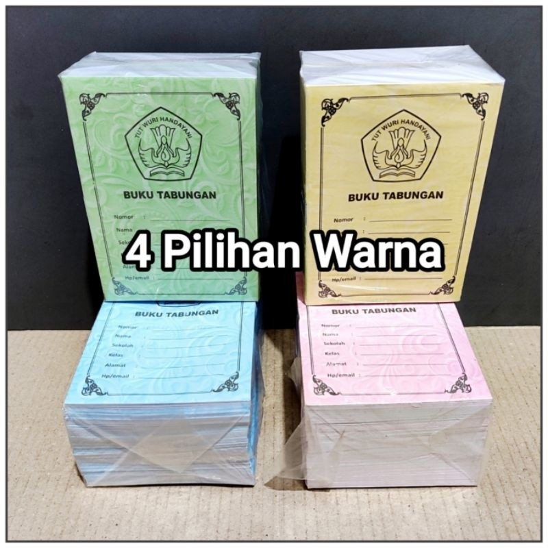

1 Pak Buku Tabungan Isi 50 Pcs KUALITAS BAGUS ( 4 PILIHAN WARNA )
