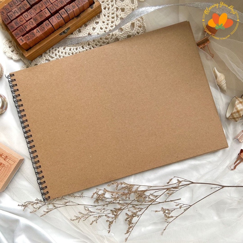 

Scrapbook Album A4 Notebook Photo Journal Buku Vintage Polos Coklat Kado Unik