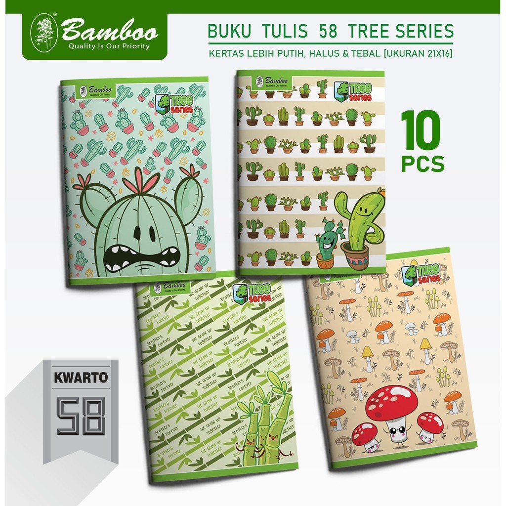 

Buku Tulis Bamboo 58 Lembar Kertas Tebal (1 Pak)