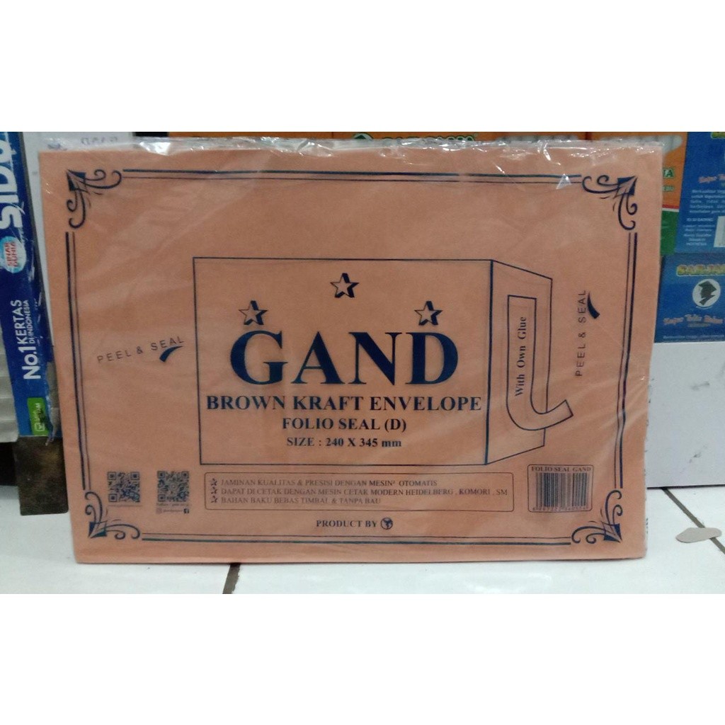 

Amplop Coklat F4 Folio Seal /Non Seal GAND / Amplop Folio Coklat
