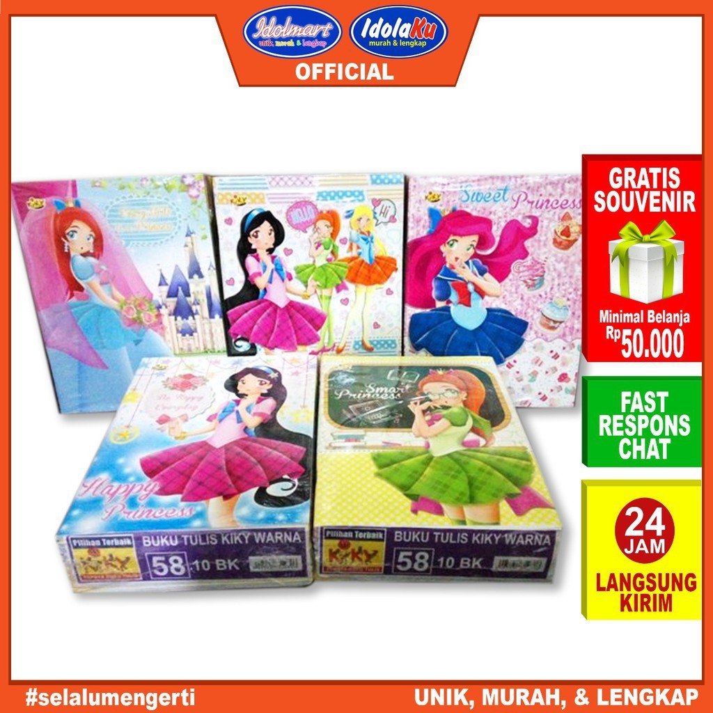 

Idolmart Buku Tulis KIKY Isi 58 Lembar - 10 Buku - Kiky Bandung