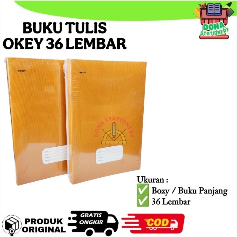 

BUKU TULIS OKEY 36 LEMBAR BOXY BUKU TULIS PANJANG BUKU TULIS SAMPUL COKLAT