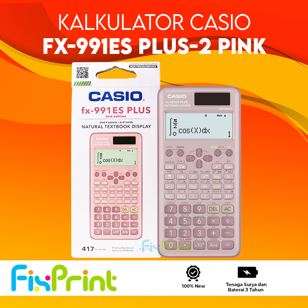

Calculator Casio fx-991 ES PLUS-2 Scientific Kalkulator Ilmiah Standar fx-991ES PLUS-2 Original Pink