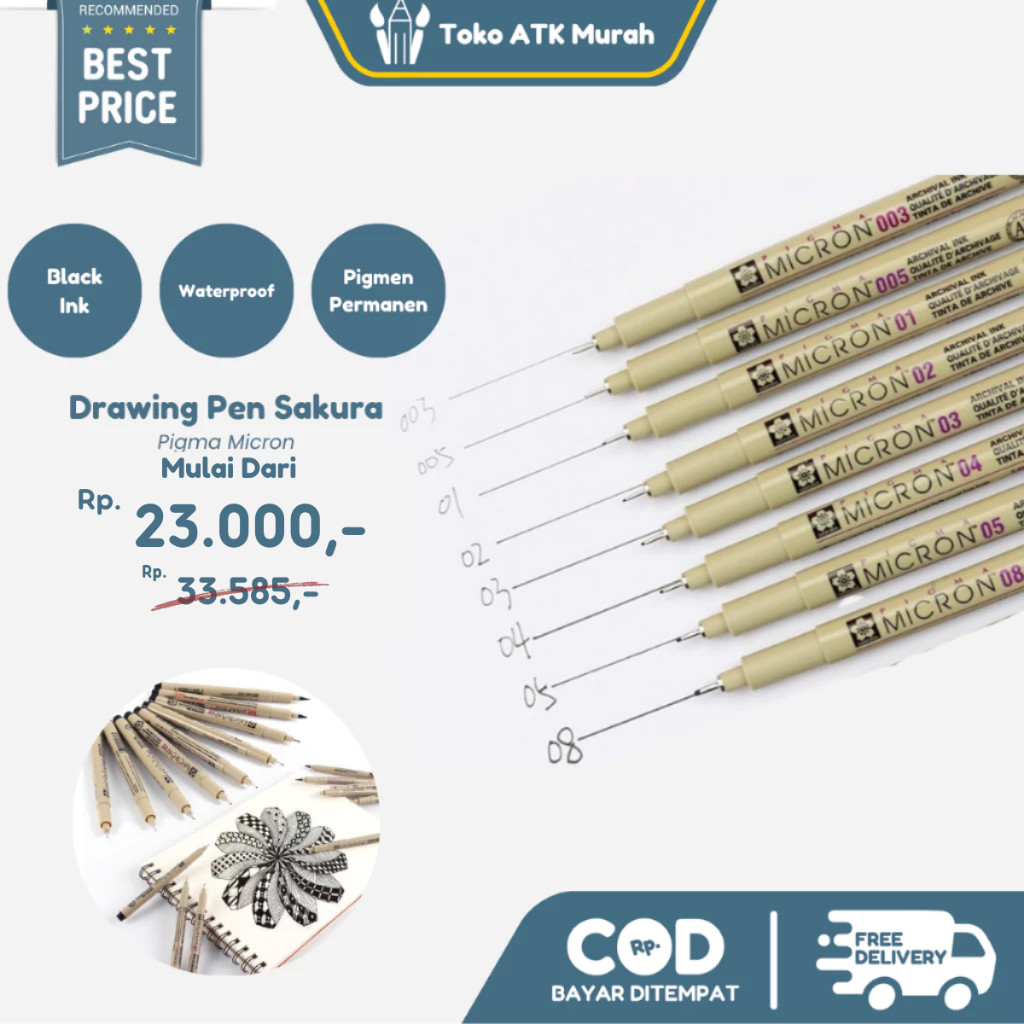 

Sakura Pigma Micron 003 / 005 / 01 / 02 / 03 / 04 / 05 / 08 Drawing Pen Sakura WE!!!