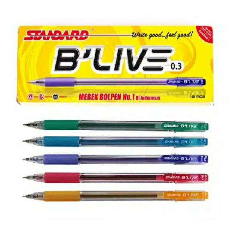 

STANDARD Pen Pulpen B'Live 0.3 Isi 12 Blive 0,3 Bulpen / Ballpoint / WE!!!