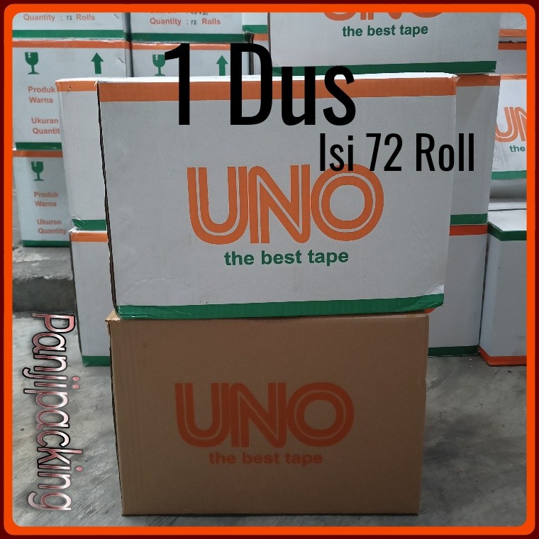 

Lakban 1 dus Bening / Coklat Uno 2 inch 45mm x 90Yard isi 72 Roll WE!!!