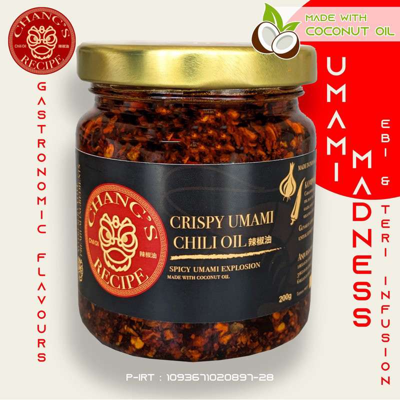 

Premium Crispy Umami Chili Oil with Coconut Oil by Chang's Recipe 200ml