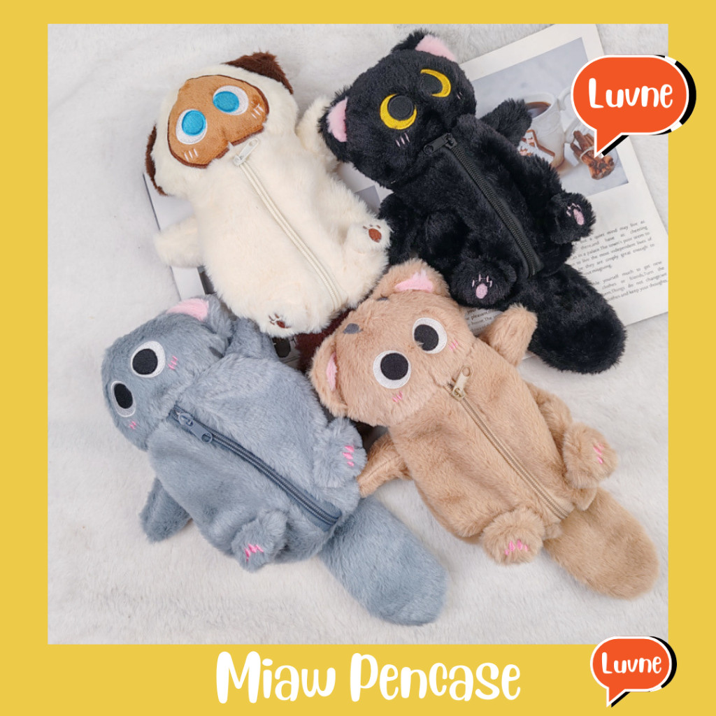 

[COD] Tempat Pensil Pouch Kucing Karakter Bulu Lembut Lucu WE!!!