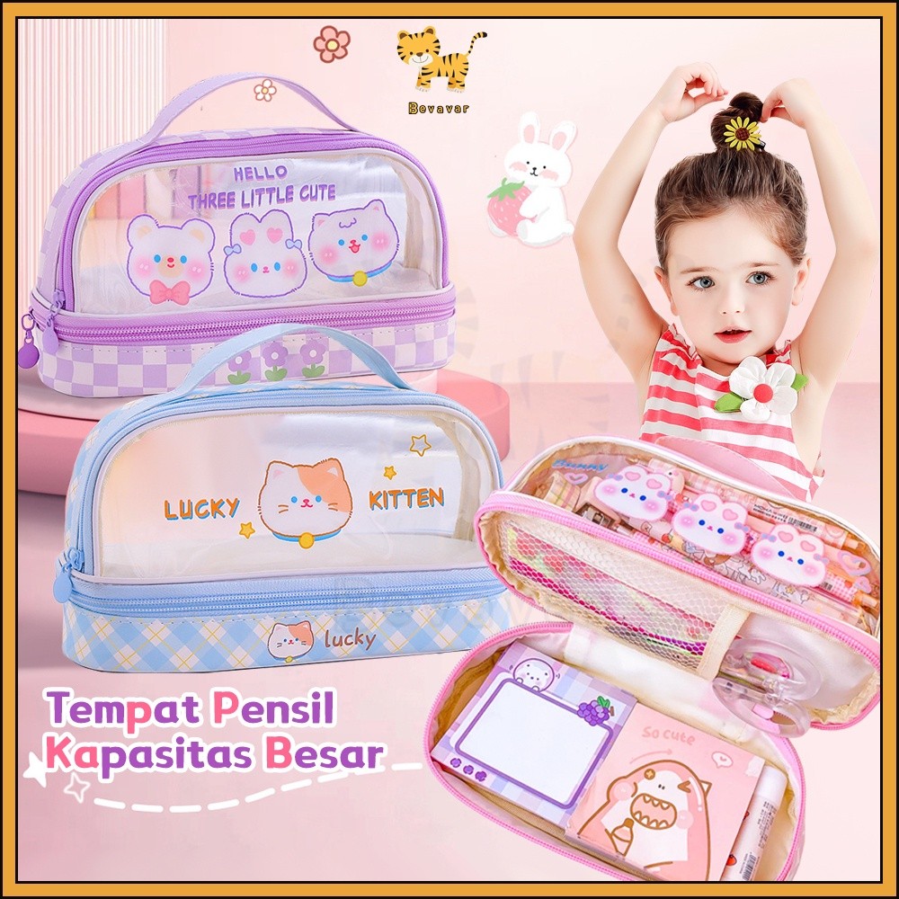 

ID Bevavar tempat pensil anak karakter Kotak Pensil Anak Pen Bag Storage Bag Kotak Pensil WE!!!
