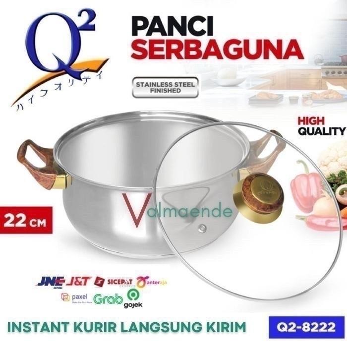 Panci Stainless Tutup Kaca Streamer Panci Kukus Q2 8324 Q2 8222