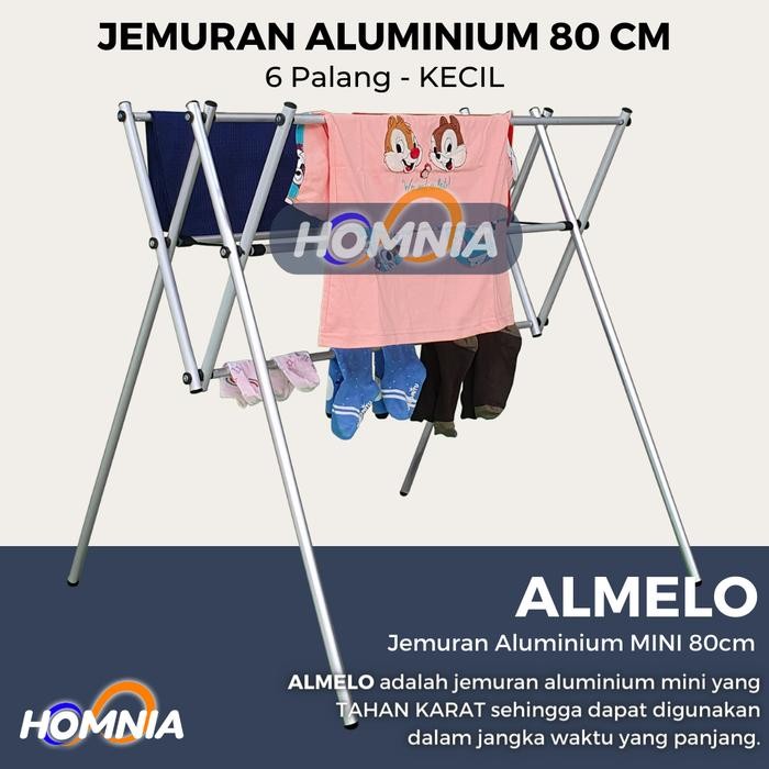 Jemuran Lantai Baju & Handuk Aluminium Lipat Kecil 80 Cm Anti Karat Gratisongkir