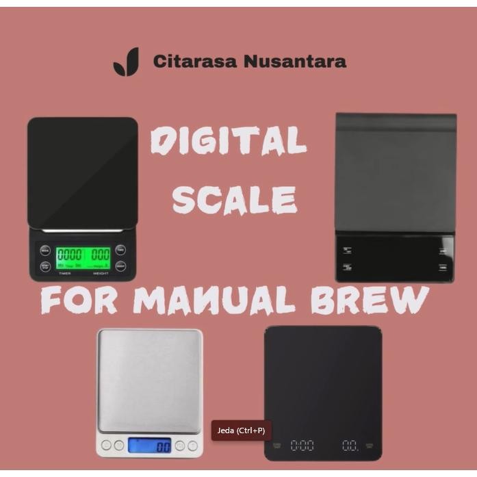 Digital scale with timer for manual brewing
