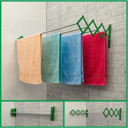 Jemuran Tarik / Jemuran Dinding Lipat Alumunium 120Cm Gratisongkir