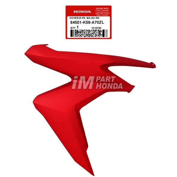 64501-K59-A70ZL Cover Sayap Kanan Vario 150 K59J 2018 - 2021 Merah Dof
