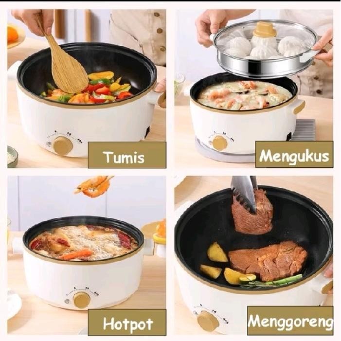 Terbaru Panci Listrik Jumbo 3 Liter Besar Serbaguna Multifungsi Dengan Kukusan Low Wat Streamer