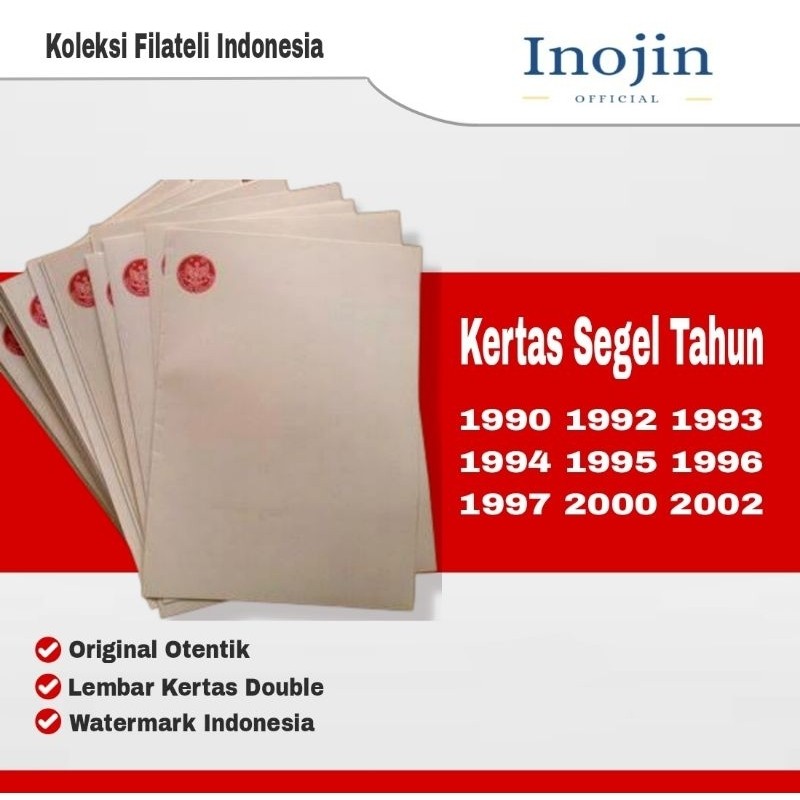 

Kertas Segel Tahun 1990 1992 1993 1994 1995 1996 1997 2000 2002 Segel Tanah Double Asli Original