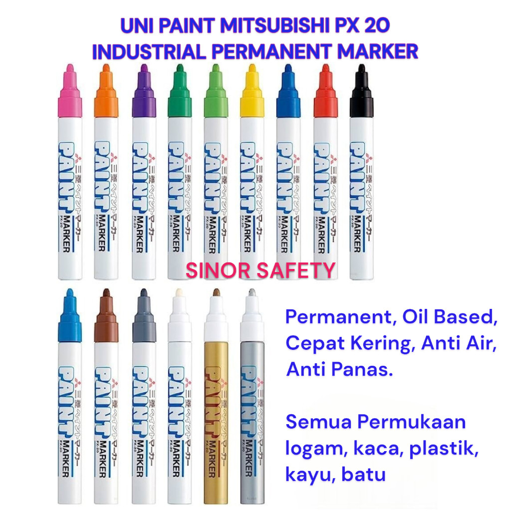 

UNI PAINT Marker Mitsubishi PX-20 Spidol Permanent Oil Based WE!!!