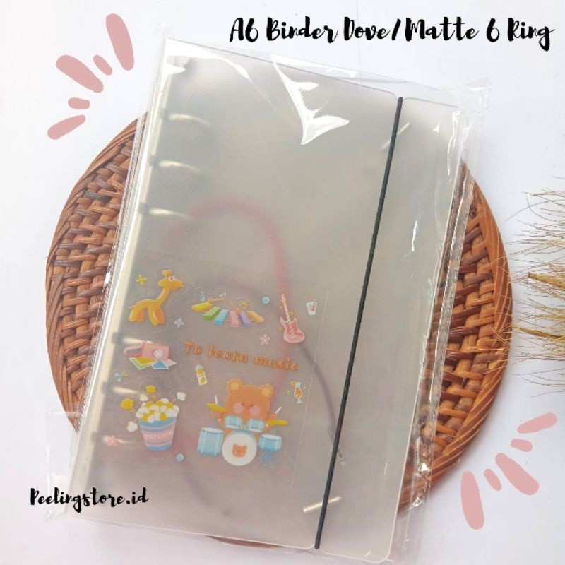 

6 Ring Binder A6 Matte Aesthetic Binder Transparant Dove WE!!